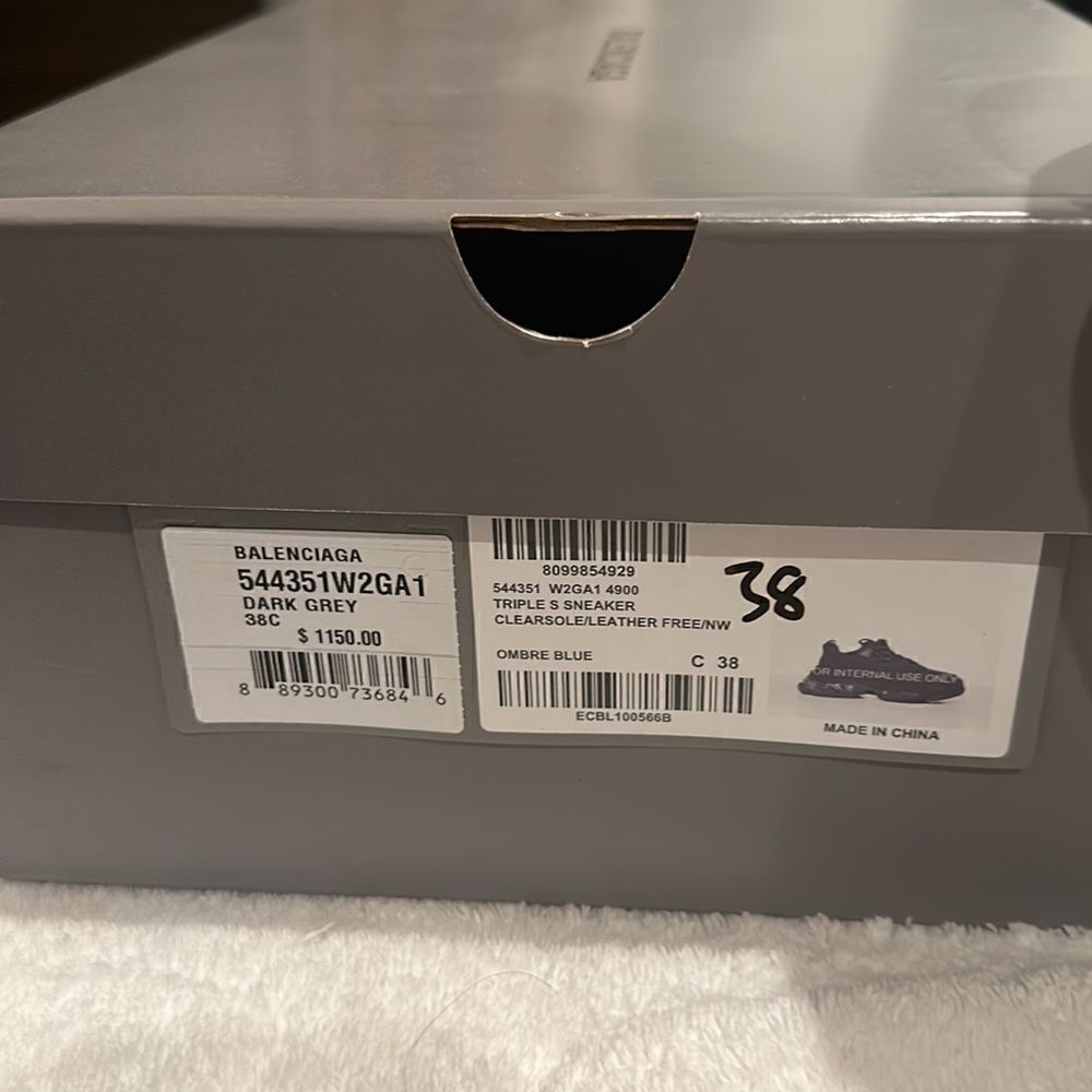 Grayish navy blue Balenciaga sneakers women’s size 38 - Picture 3 of 6